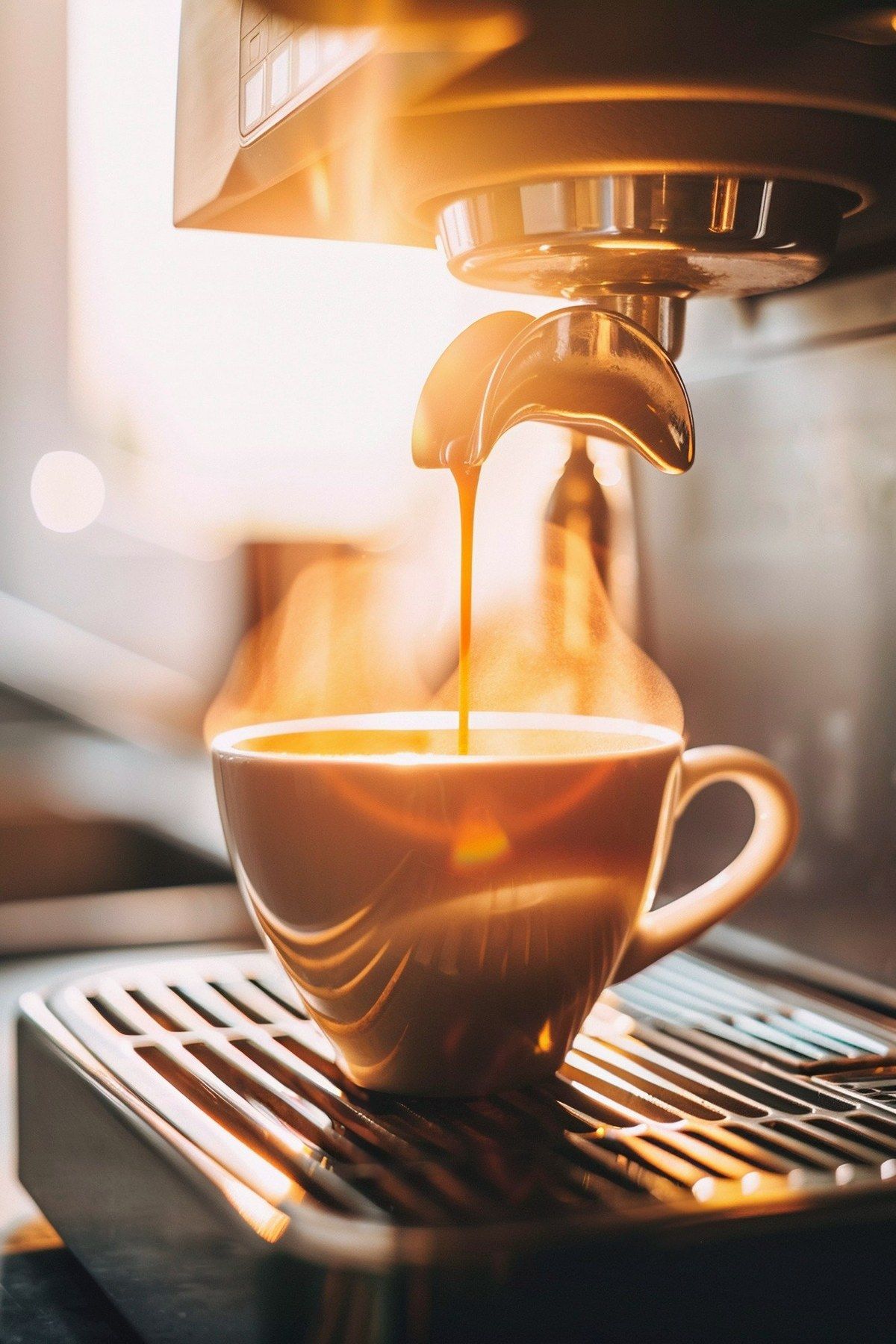 Un expresso qui coule d'une machine à café dans une tasse